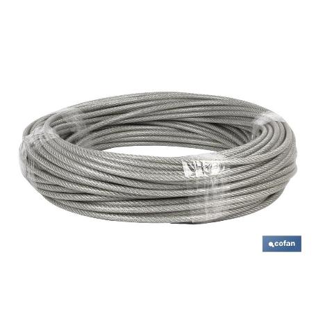 CABLE ACERO (5MM) 3X5MM  6X7+1 PLAST. (50M)