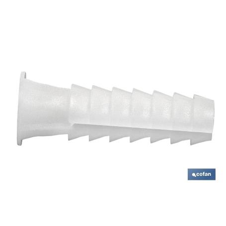 BLÍSTER DE 15 UDS. TACO DE PLÁSTICO BLANCO 6 MM VENTA UNITARIA