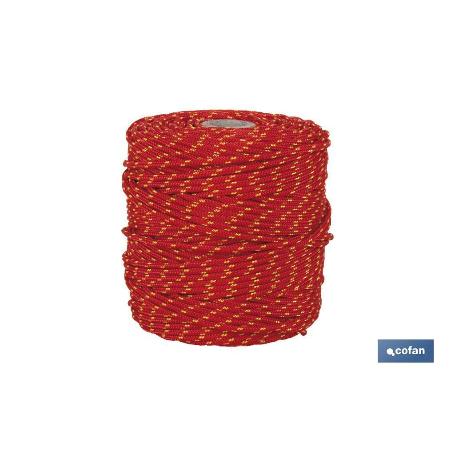 CORDÓN TRENZADO HIPPIE ROJO/AMARILLO 3MM X 25 M