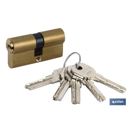 CILINDRO DE SEGURIDAD DE LATÓN PARA LLAVE NORMAL 30/30 - LEVA LARGA IGUALADOS AAA