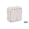 DOBLE INTERRUPTOR SUPERFICIE  MODELO ATLANTIS10A BLANCO