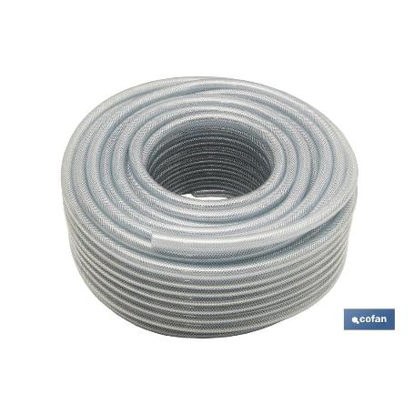 MANGUERA PVC CRISTAL C/REFUERZO 15X21MM/50M