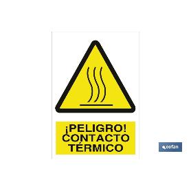 SEÑAL POLIESTIRENO 210X148MM. ¡PELIGRO! CONTACTO TÉRMICO