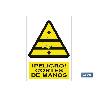 SEÑAL ADHESIVA 148X105MM. ¡PELIGRO! CORTES DE MANOS