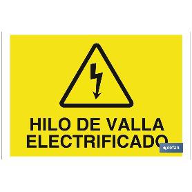 SEÑAL POLIESTIRENO 297X210MM. HILO DE VALLA ELECTRIFICADO