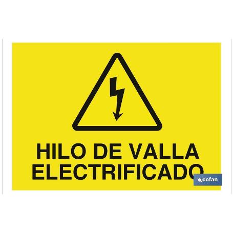 SEÑAL POLIESTIRENO 297X210MM. HILO DE VALLA ELECTRIFICADO