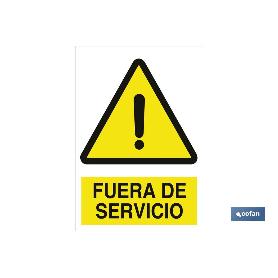 SEÑAL POLIESTIRENO 148X105MM. FUERA DE SERVICIO