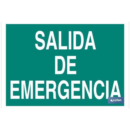 SEÑAL LUMINISCENTE 210X148MM. SALIDA DE EMERGENCIA TEXTO