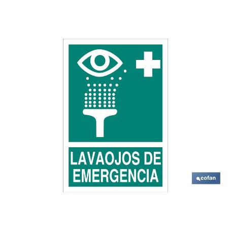 SEÑAL LUMINISCENTE 210X148MM. LAVAOJOS DE EMERGENCIA PICTOGRAMA + TEXTO