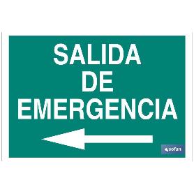 SEÑAL LUMINISCENTE 210X148MM. SALIDA DE EMERGENCIA TEXTO