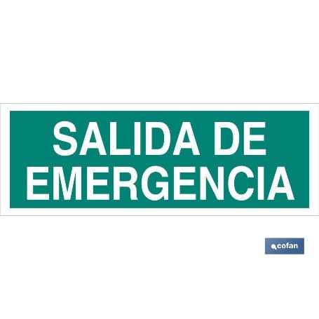 SEÑAL LUMINISCENTE 400X100MM. SALIDA DE EMERGENCIA TEXTO