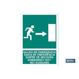 SEÑAL LUMINISCENTE 297X210MM. SALIDA DE EMERGENCIA TEXTO