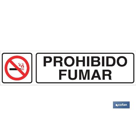 SEÑAL GLASSPACK ADHESIVA 250X62MM. PROHIBIDO FUMAR