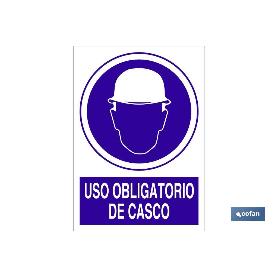 SEÑAL POLIESTIRENO 210X148MM USO OBLIGATORIO DE CASCO