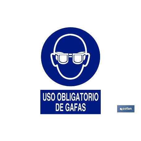 SEÑAL ADHESIVA 297X210MM. USO OBLIGATORIO DE GAFAS