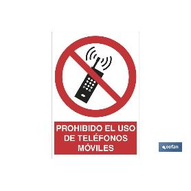 SEÑAL POLIESTIRENO 297X210MM. PROHIBIDO EL USO DE TELÉFONOS MÓVILES