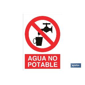 SEÑAL POLIESTIRENO 297X210 MM. AGUA NO POTABLE