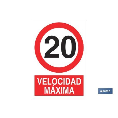 SEÑAL POLIESTIRENO 420X297MM. VELOCIDAD MÁXIMA