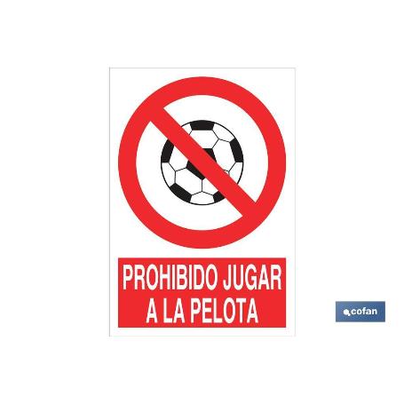 SEÑAL POLIESTIRENO 297X210MM. PROHIBIDO JUGAR A LA PELOTA