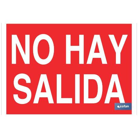 SEÑAL LUMINISCENTE 420X297MM. NO HAY SALIDA