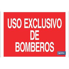 SEÑAL LUMINISCENTE 210X148MM USO EXCLUSIVO BOMBEROS. EL DISEÑO DE LA SEÑAL PUEDE VARIAR, PERO EN NINGÚN CASO SE VAR