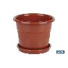 MACETA DALIA COLOR MARRON  17X14+ PLATO 14.5CM   CAJA 12 UNID.