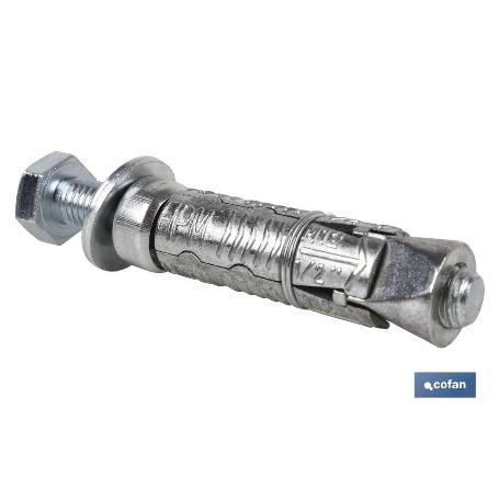 ANCLAJE ZAMAK HPM M-6X50 CON TORNILLO 8.8   CAJA 100 UNID.