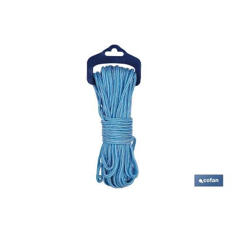 BLISTER MADEJA CORDON POLI 5MM 25M BCO/AZUL