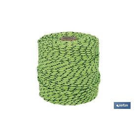 CORDÓN TRENZADO HIPPIE VERDE/NEGRO 3MM X 25 M