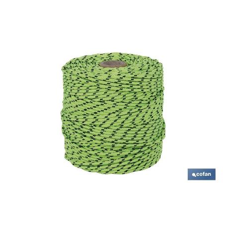 CORDÓN TRENZADO HIPPIE VERDE/NEGRO 3MM X 25 M