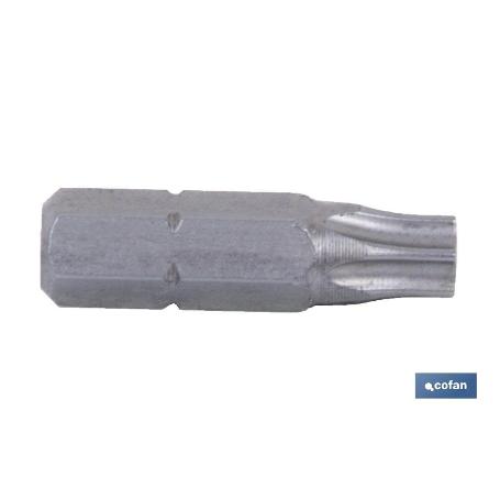 PUNTA DE DESTORNILLADOR TORX INVIOLABLE T-25 VENTA UNITARIA