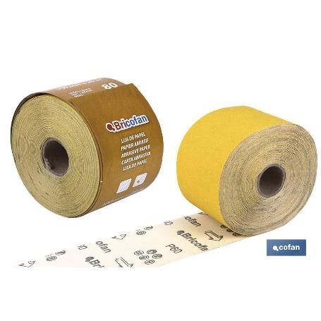 ROLLO LIJA DE PAPEL 100 X 25 M. G.80