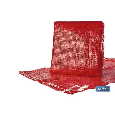 PACK DE 10 SACOS DE POLYMESH 55X83 CM ROJO CON PASADOR