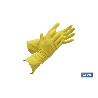 GUANTE AMARILLO LATEX FLOCADO T 7   CAJA 12 UNID.