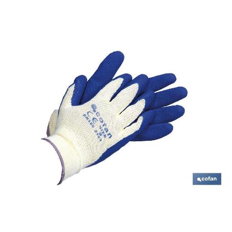 GUANTE LATEX RUGOSO AZUL TALLA 8   CAJA 12 UNID.