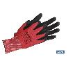 GUANTE IMPREGNADO SANDY COATED ROJO/NEGRO TALLA 8   CAJA 12 UNID.