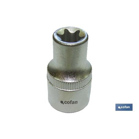 LLAVE DE VASO 1/4 TORX HEMBRA E-5