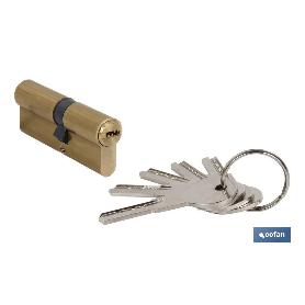 CILINDRO DE SEGURIDAD DE LATÓN 30/40 - LEVA LARGA IGUALADOS AAA
