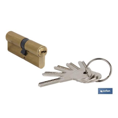CILINDRO DE SEGURIDAD DE LATÓN 35/35 - LEVA LARGA