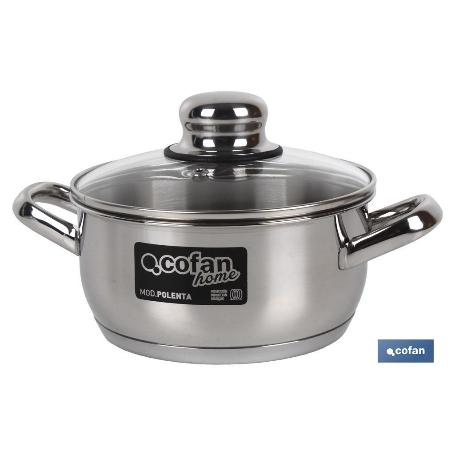 CACEROLA INOX INDUC.4.2L MODELO POLENTA T/ VIDRIO Ø240 MM