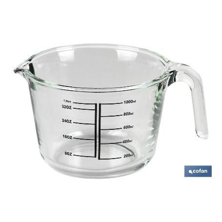 JARRA MEDIDORA DE VIDRIO BOROSILICATO 1 L MODELO BARITINA