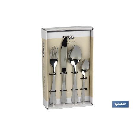 CUBERTERIA INOX MODELO BOLONIA 24 PCS C-18/0 2 MM