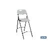 SILLA ALTA PLEGABLE BLANCA ALTURA ASIENTO 77CM   CAJA 2 UNID.