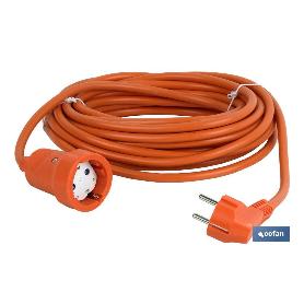 PROLONGADOR BIPOLAR CON T/T LATERAL 16A250V CABLE 25M NARANJA