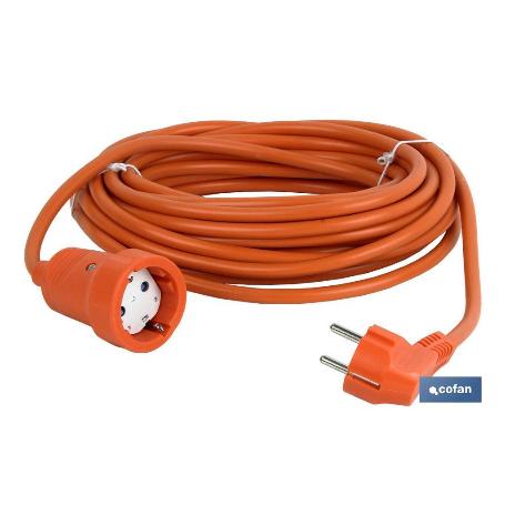 PROLONGADOR BIPOLAR CON T/T LATERAL 16A250V CABLE 25M NARANJA