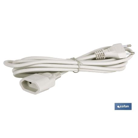 PROLONGADOR BIPOLAR 10A250V ESPIGAØ4 CABLE 5M BLANCO