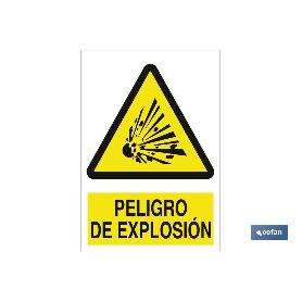 SEÑAL POLIESTIRENO 297X210 MM. PELIGRO DE EXPLOSIÓN