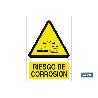 SEÑAL POLIESTIRENO 297X210MM RIESGO DE CORROSIÓN