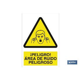 SEÑAL POLIESTIRENO 297X210MM ¡PELIGRO! ÁREA DE RUIDO PELIGROSO