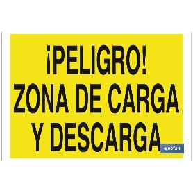 SEÑAL POLIESTIRENO 297X210MM. ¡PELIGRO! ZONA DE CARGA Y DESCARGA